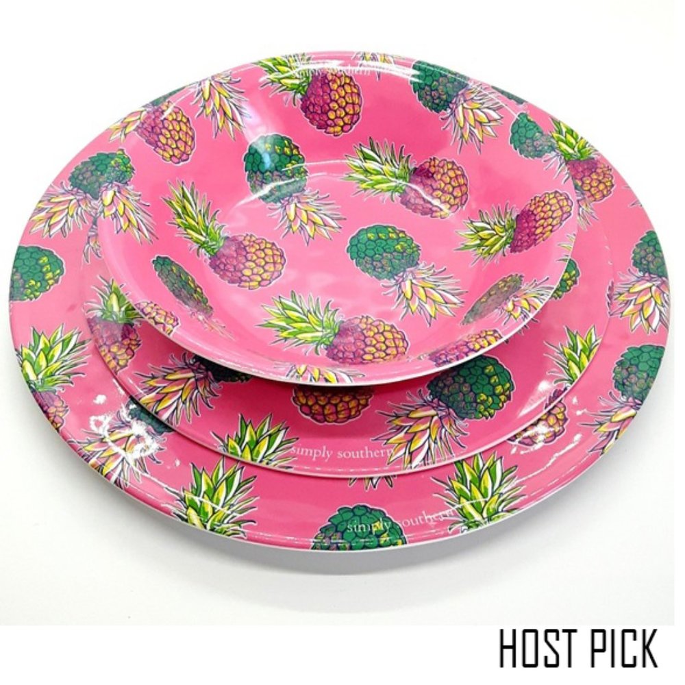 Simply Southern Dinnerwear Set - PINEAPPLES